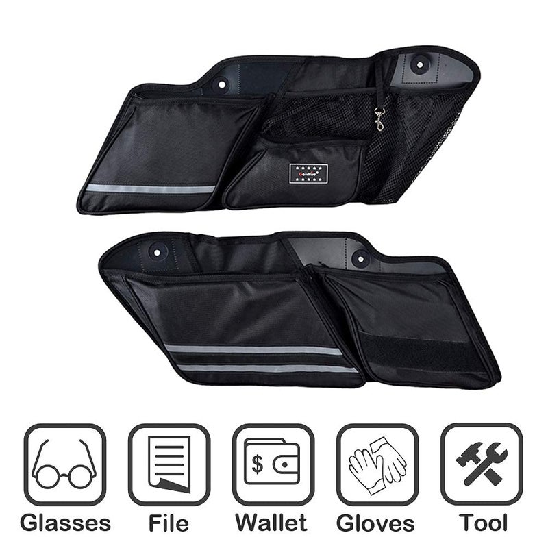 Goldfire Saddlebag Organizer Liners for Harley Saddle Bag Side Tool Organizer Storage Bag For Touring Road King Electra Glide Street Glide 2014-2024 Motorcycle Accessories(Black) - Image 4